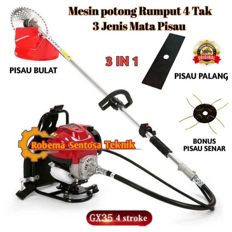 Jual Mesin Potong Rumput Model HONDA GX 35 Merk Mollar 4 Tak 3 Jenis