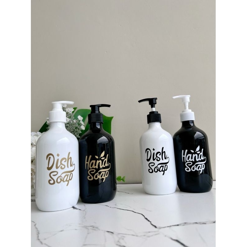 Jual Botol Glossy Hitam Putih N28 New 500ml Aesthetic Refill Botol