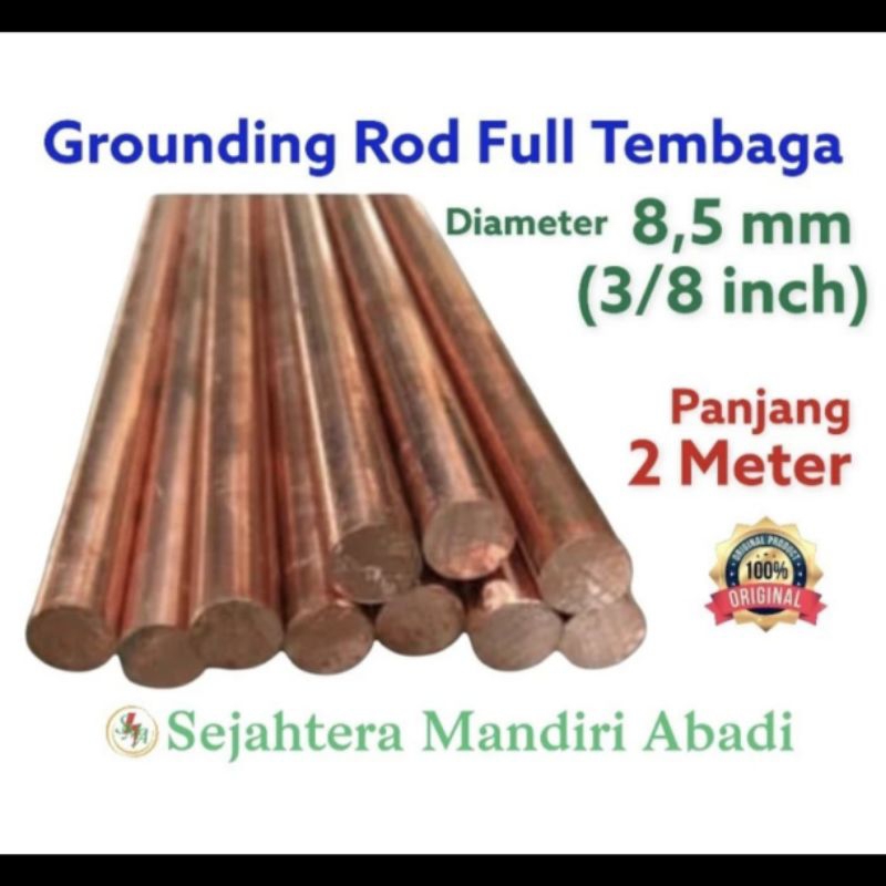 Jual Copper Rod 3 8 Inch Full Tembaga Asli 8 5mm X 2 Meter Earth