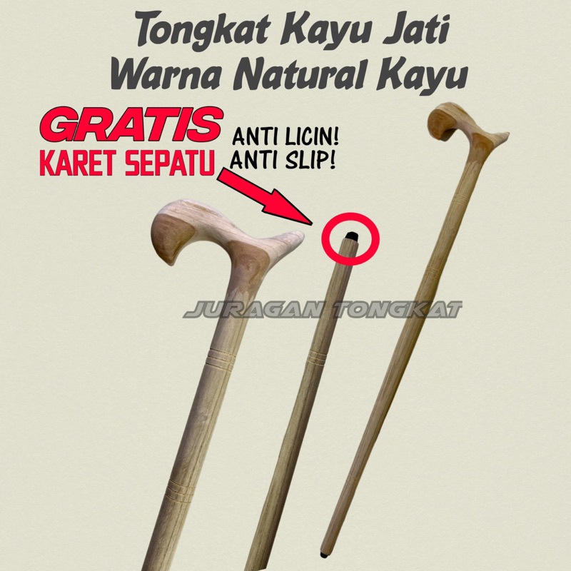 Jual Tongkat Kayu Jati Tongkat Jalan Tongkat Kayu Tongkat Orang