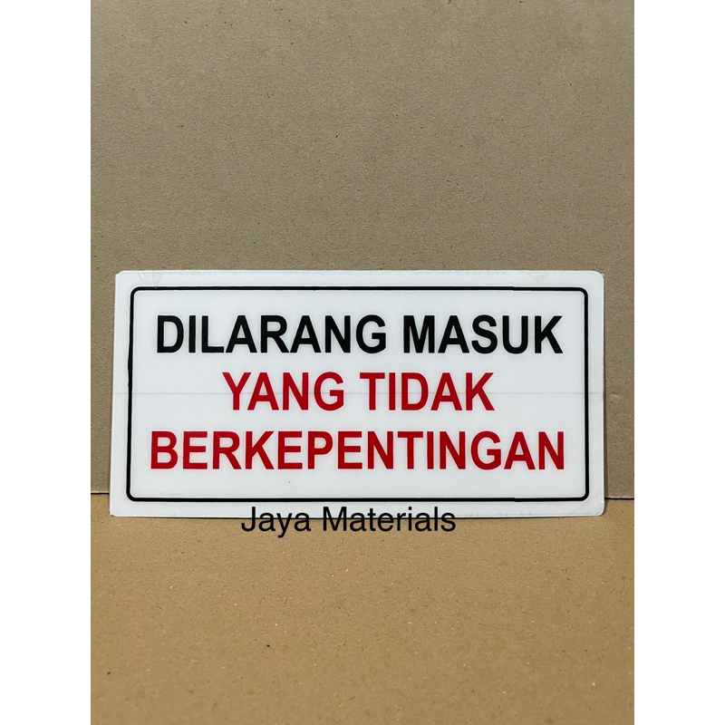 Jual Tempelan Dinding Atau Sticker Hiasan Sign Board Tulisan Dilarang