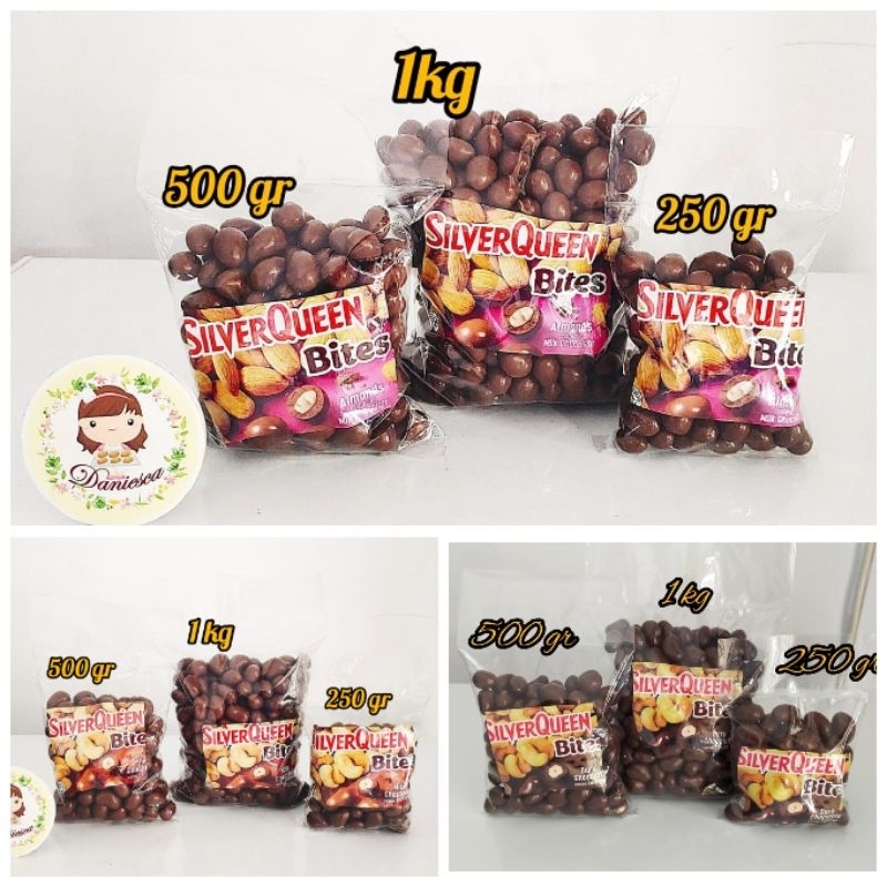 Jual 250gr Silverqueen Bites Cashew Almond Dark Silverqueen Bites