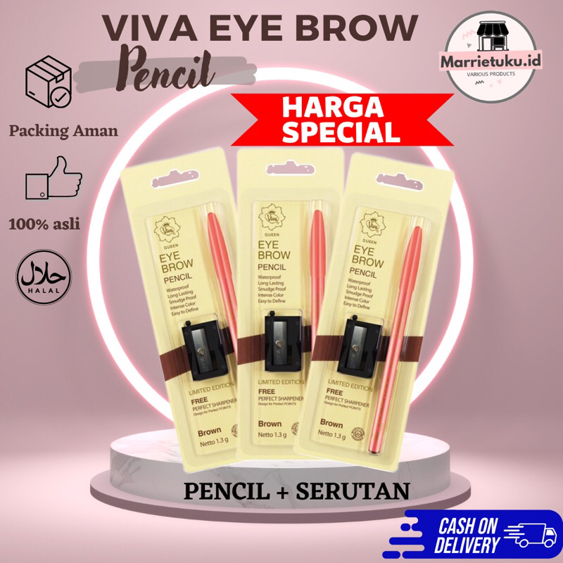 Jual Viva Queen Eye Brow Pencil Limited Edition Brown Dark Brown Viva