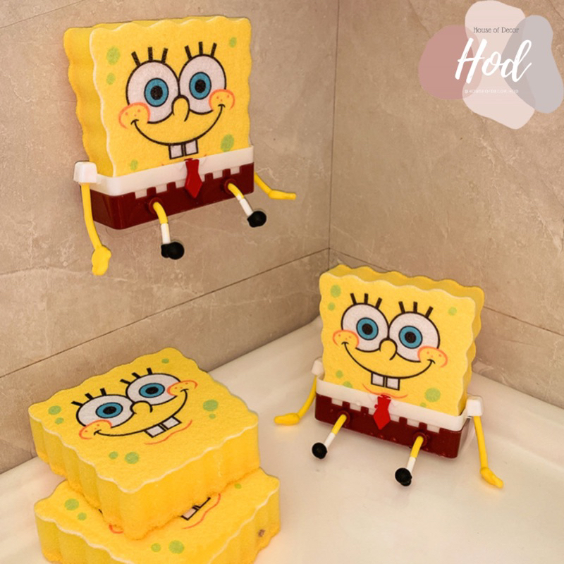 Jual Spons Spongebob Untuk Cuci Piring Dan Rak Pengering Spons Bentuk