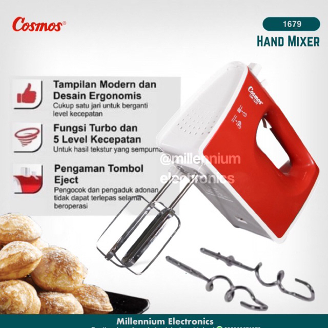 Jual HAND MIXER COSMOS CM 1679 DENGAN 5 KECEPATAN TURBO MURAH ORIGINAL