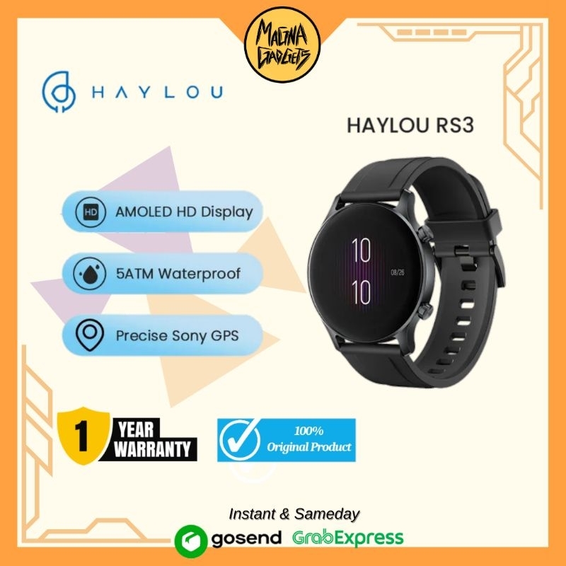 Jual Haylou RS3 LS04 Smartwatch AMOLED Built In GPS SpO2 Tracker 5 ATM