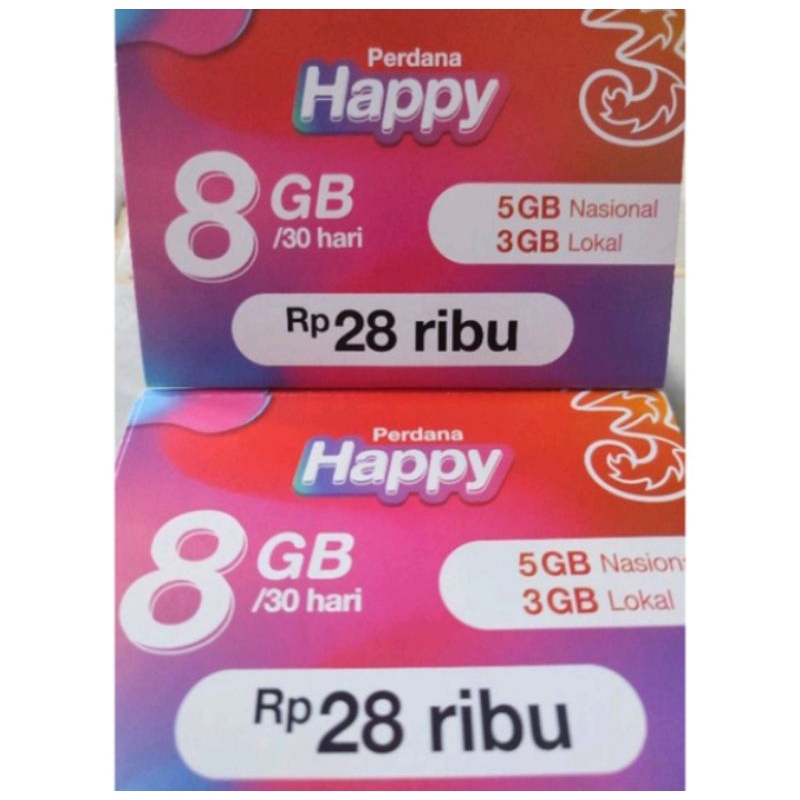 Jual Perdana Three Kuota 3 GB 8 GB SEGEL Shopee Indonesia