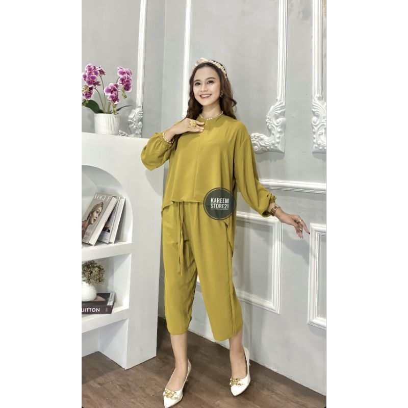 Jual Setelan Crinkle Airflow Busui Vanaya One Set Daily Oversize Ld