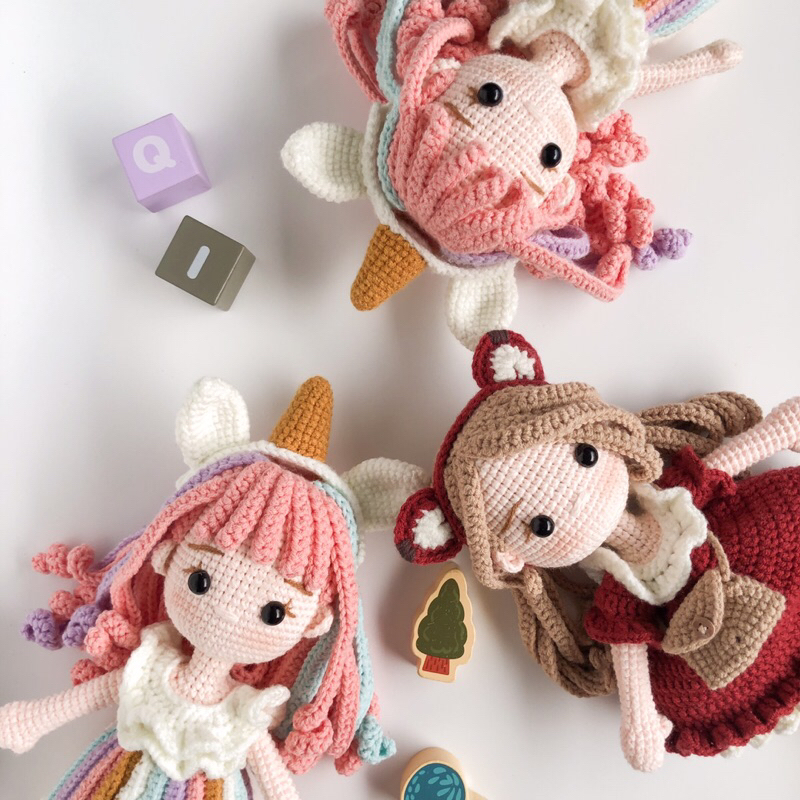 Jual Fullset Amigurumi Boneka Rajut Fullset Unicorn Girl Bunny