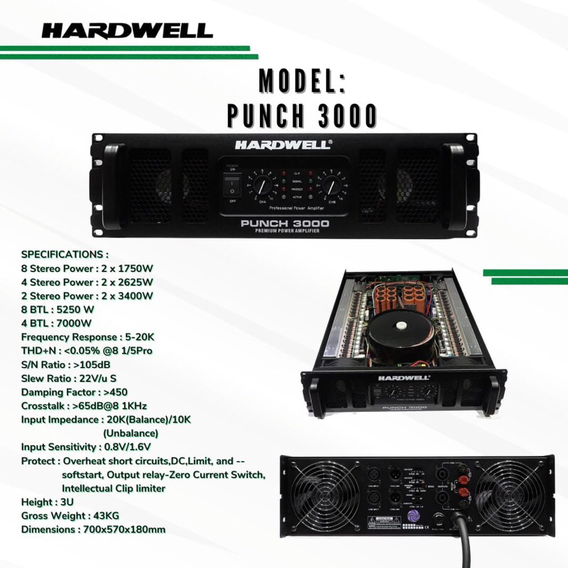 Jual Power Amplifier Hardwell Punch 3000 Original Amplifier New Product