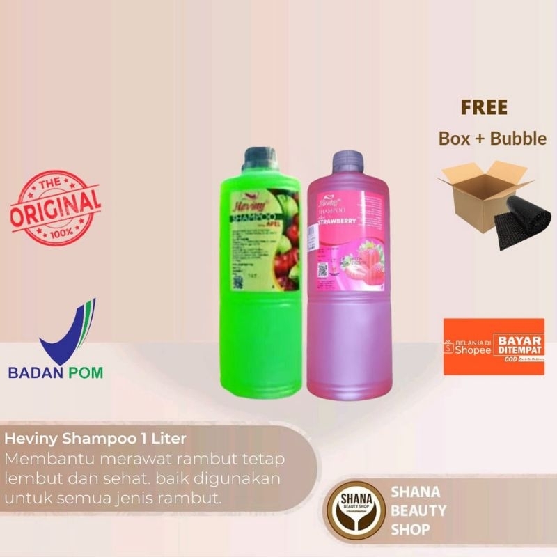 Jual Heviny Shampoo Strawberry Dan Apel 1 Liter Shopee Indonesia