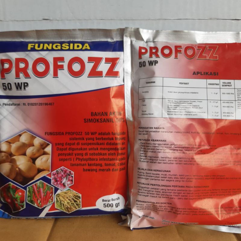 Jual Fungisida Sistemik PROFOZZ 50 WP 500 G Fungisida Simoksanil Tepung