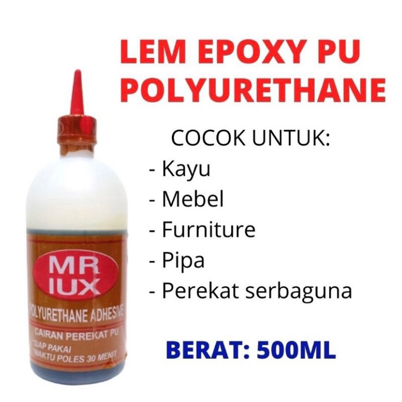 Jual Lem Kayu Epoxy Pu Polyurethane Mr Lux Kemasan Botol Ml Shopee