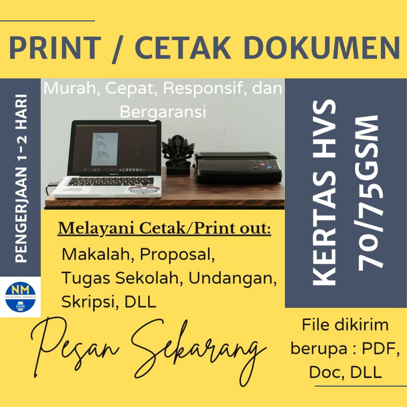 Jual Print Cetak Dokumen Undangan Makalah Skripsi Tesis Proposal