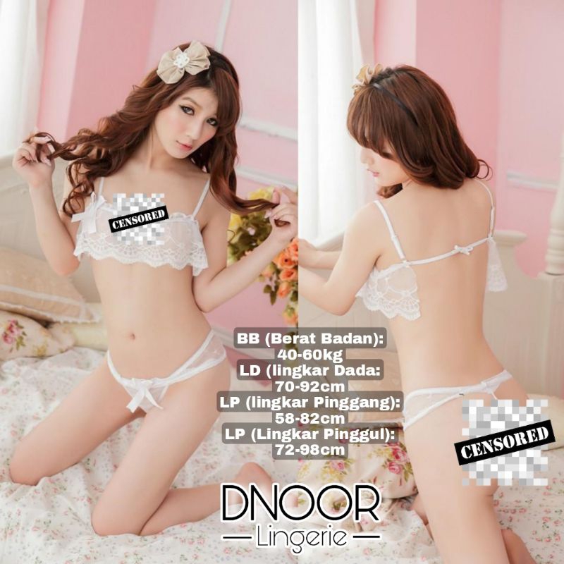 Jual Lingerie Set Bra Dan G String Transparant Pita Bunga Seksi Baju