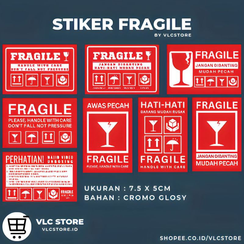 Jual Stiker Fragile Sticker Fragile Murah Stiker Label Pengiriman