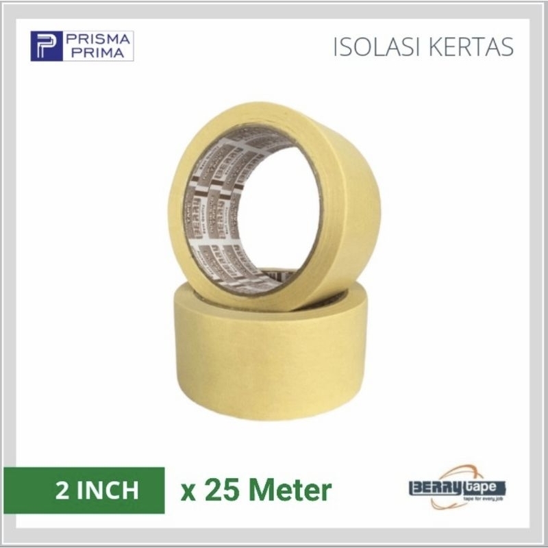 Jual BERRY Lakban Isolasi Kertas Masking Tape 2 Inch 48 Mm X 25 M