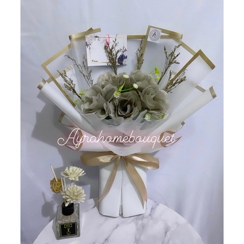 Jual Rose Bouquet Bunga Flower Artificial Palsu Buket Bunga Kado