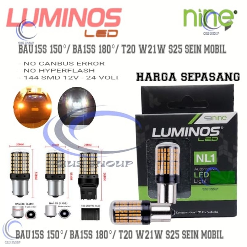 Jual SEPASANG LAMPU LED SEIN MUNDUR MOBIL S25 T20 144 LED SMD BAU15S