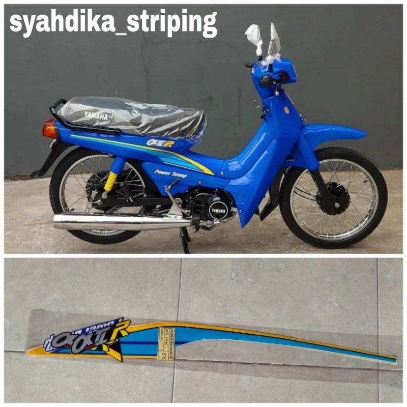 Jual STIKER STRIPING LIS BODY YAMAHA ALFA OX II R POWER SCOOP BIRU