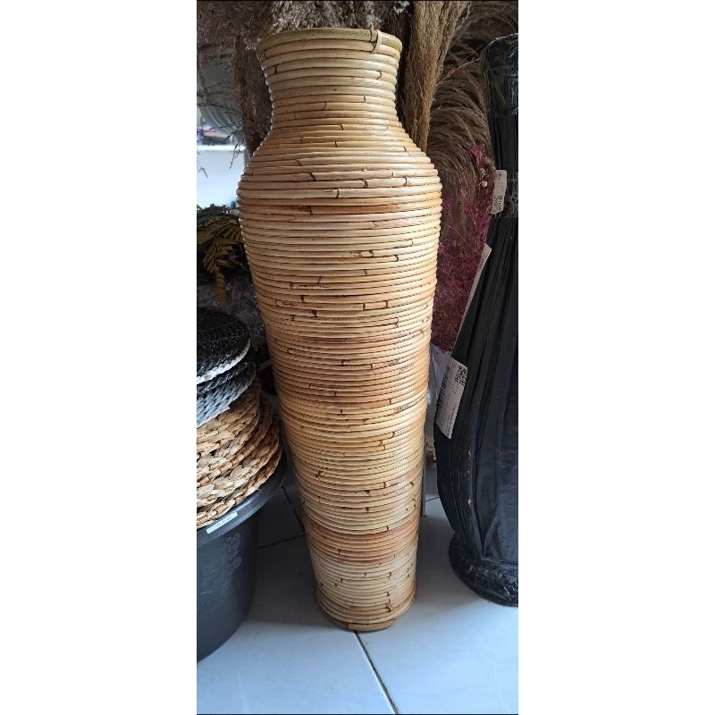 Jual Vas Rotan Guci Rotan Tempat Bunga Dari Rotan Tinggi 70 Cm Shopee