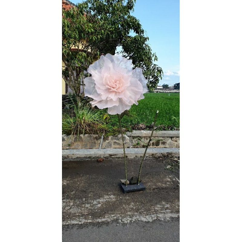 Jual Giant Flower Peony Bunga Hiasan Kain Organza Kelopak Besar