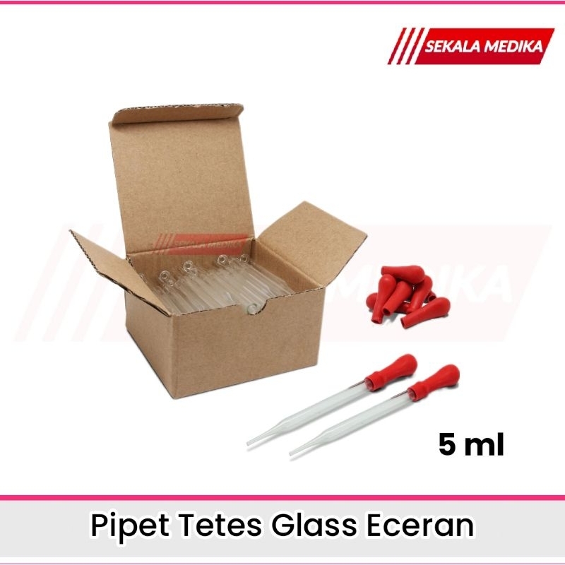 Jual Pipet Tetes Kaca Panjang Pipet Glass Dot Merah Pcs Shopee