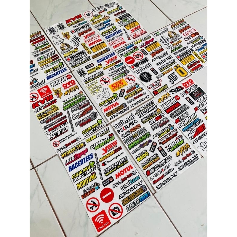 Jual STICKER PACK RACING STICKER MOTOR HARGA PERLEMBAR LAMINASI GLOSY