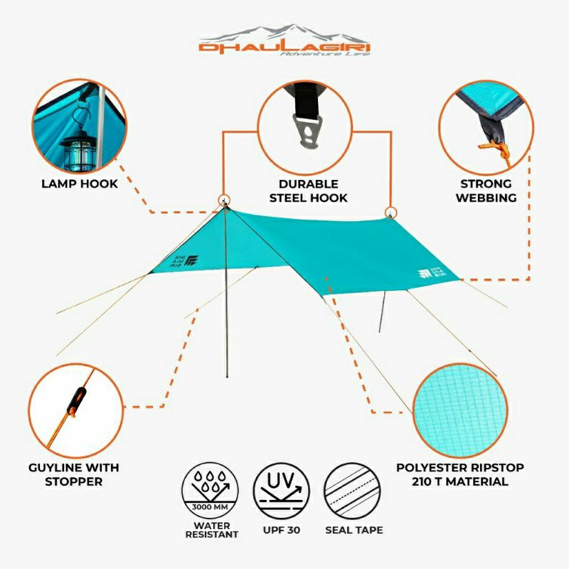 Jual Tenda Darurat Flysheet Fly Sheet Tarp Tent Bivac Camping Picnic