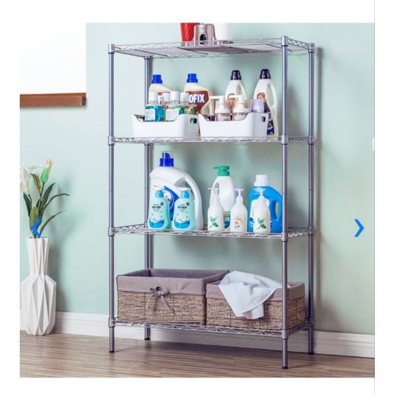 Jual Krisbow Rak Besi 4 Shelving Rak Serbaguna Rak Barang Warna Silver