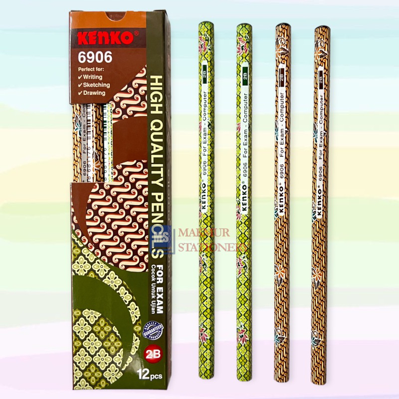 Jual Pensil 2B Kenko Motif Batik 6906 12 Pcs Shopee Indonesia