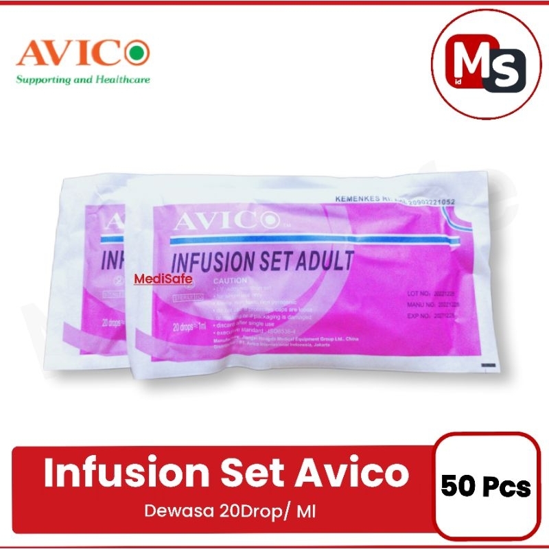 Jual Medisafe Infuset Dewasa Avico Selang Infusion Set Satuan Shopee