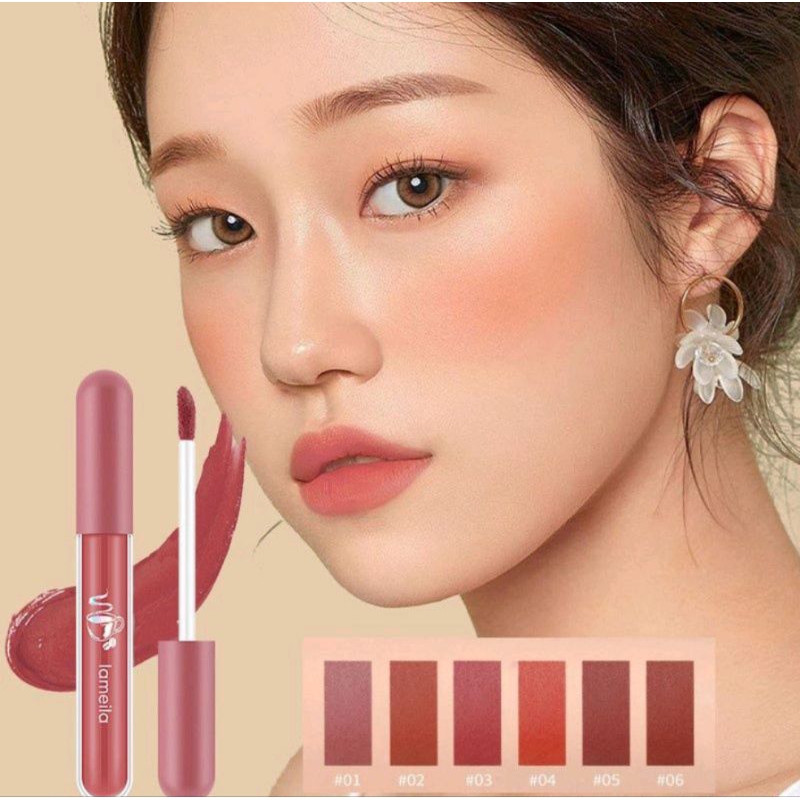 Jual Lameila Nude Edition Lip Glaze Lipstick Cair Lip Gloss Pelembab