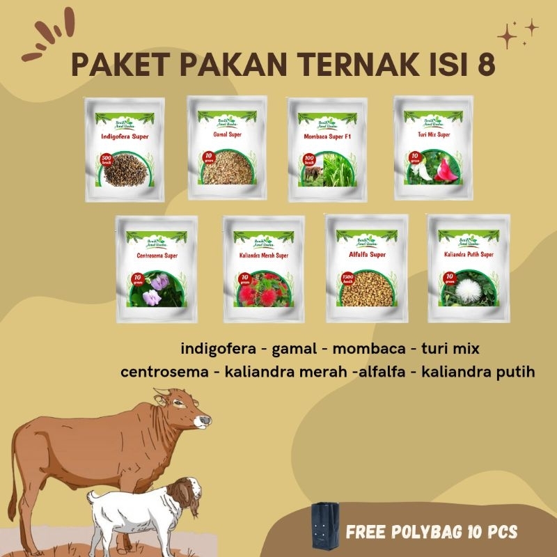 Jual Macam Paket Pakan Ternak Indigofera Gamal Mombaca Turi Mix