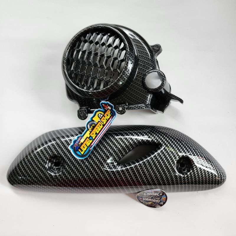 Jual Cover Kipas Radiator Karbon Tameng Knalpot Carbon Scoopy New