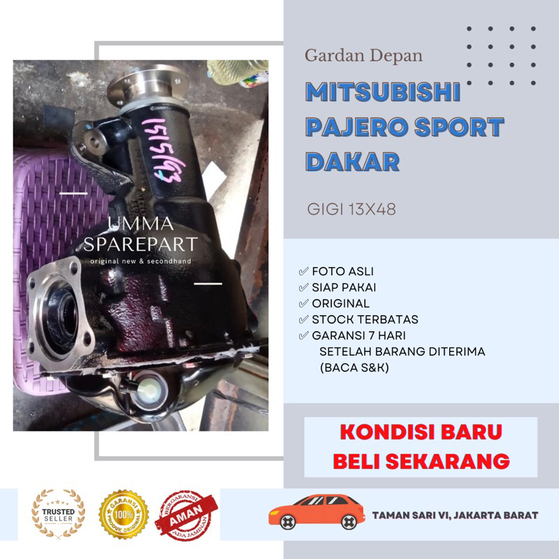 Jual Baru Gardan Depan Mitsubishi All New Pajero Sport Dakar Gigi X