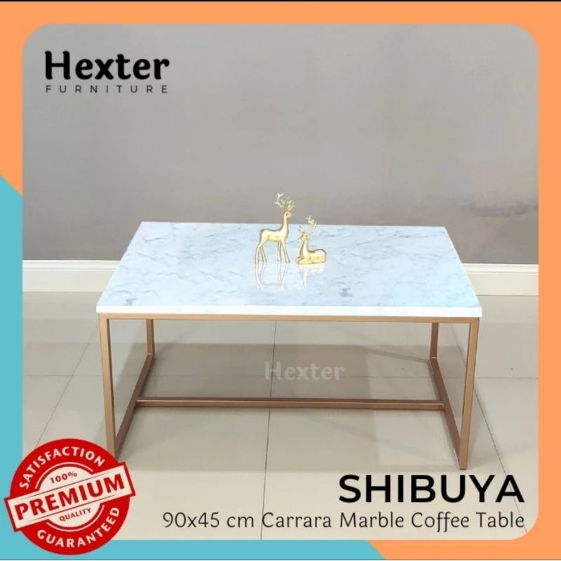 Jual Shibuya Meja Tamu Marmer Carrara Marble Coffee Table Minimalis