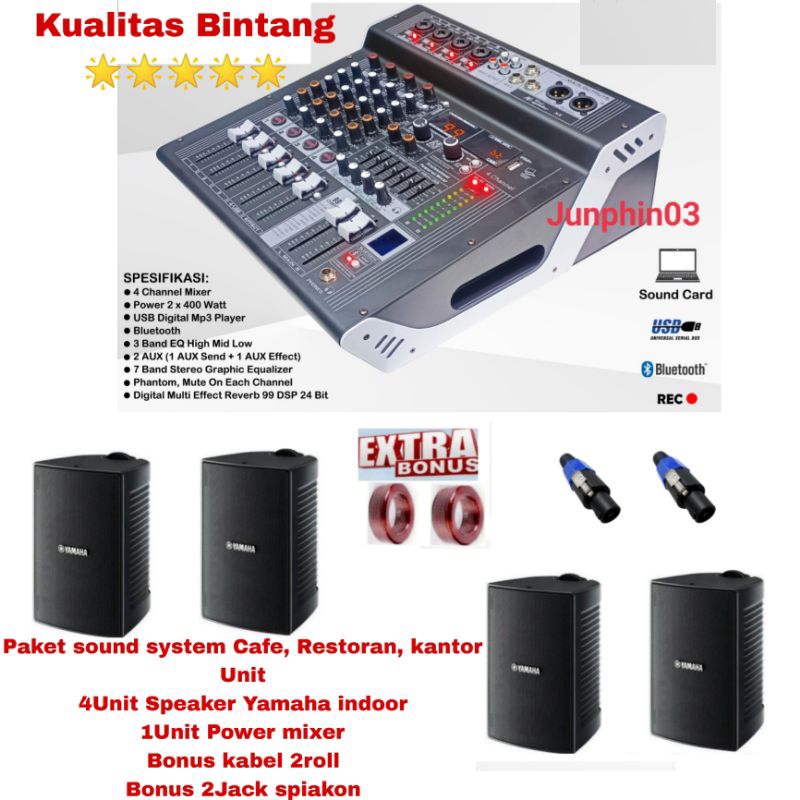 Jual Paket Sound System Restoran Cafe Kafe Speaker Yamaha Unit