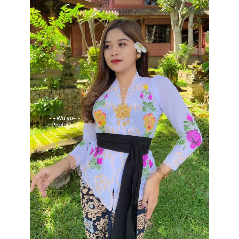 Jual Kebaya Jadi Bordir Lukis Pakai Kancing Kait Model Lengan Panjang