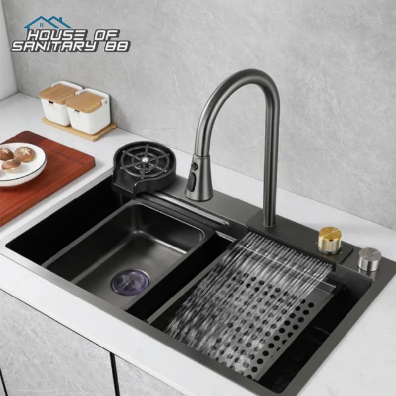 Jual Kitchen Sink ONAN 7546 HITAM Bak Cuci Piring Stainless Black