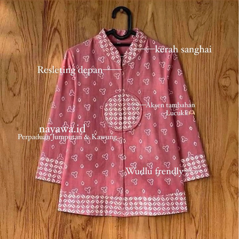 Jual Batik Nayawa Pink Blouse Batik Modern Batik Solo Jumputan Pink