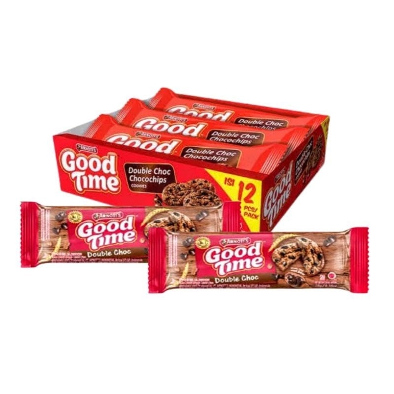 Jual Biskuit Good Time Double Choc Chocohips Cookies PerBox Isi 12 Pcs