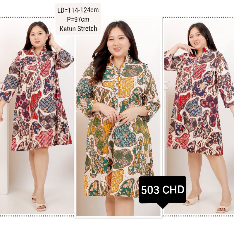 Jual Bigsize Dress Batik Jumbo Donna Xxl Terusan Kerja Kantor