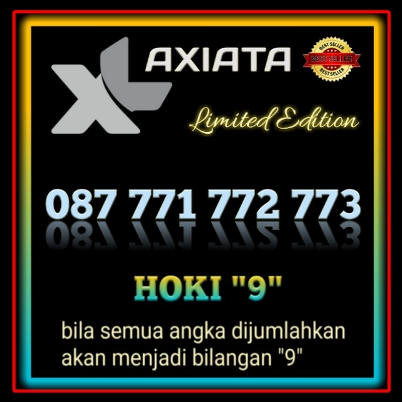 Jual Nomor Cantik XL Super Exsclusive Varian Angka Hoki 9 Berkualitas