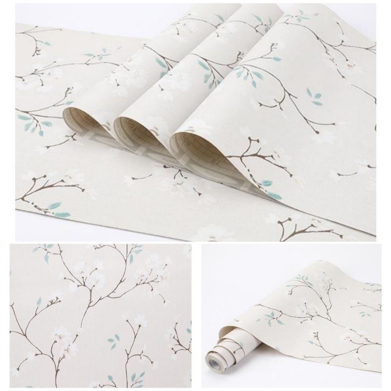 Jual Wallpaper Sticker Dinding Sakura Daun Hijau Shopee Indonesia