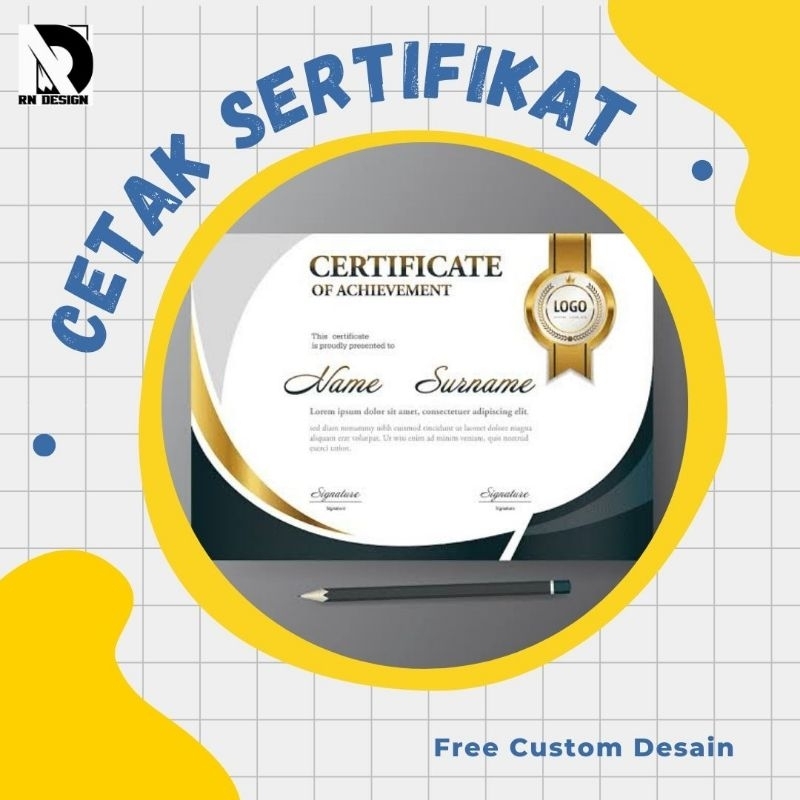 Jual Cetak Sertifikat Custom Shopee Indonesia