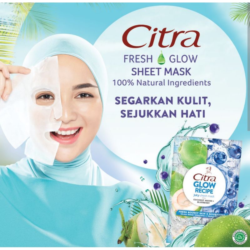 Jual Citra Glow Recipe Juicy Sheet Mask Masker Wajah Coconut Water