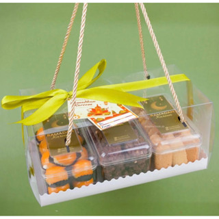 Jual Box Hampers Mika Mewah Tali Gold Muat Toples Persegi Panjang