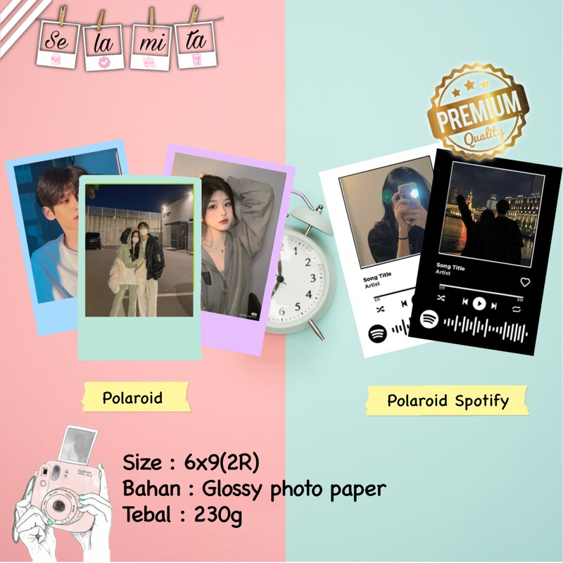 Jual Cetak Foto Polaroid Spotify Polaroid Color 2R Glossy Shopee