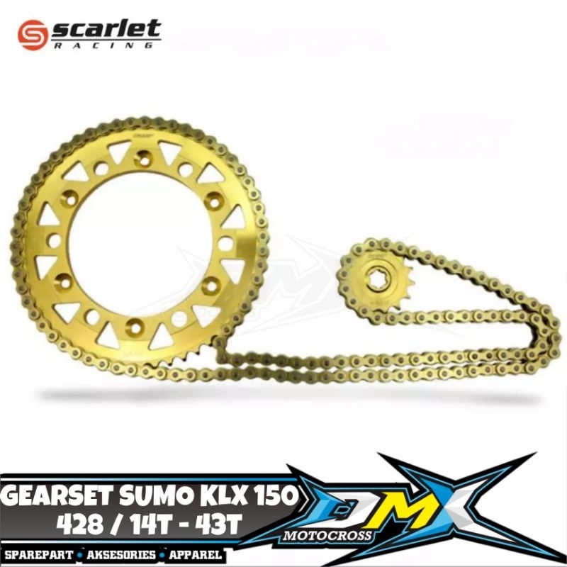 Jual Gear Set Gir Set Rantai Gir Scarlet Klx Crf L Supermoto